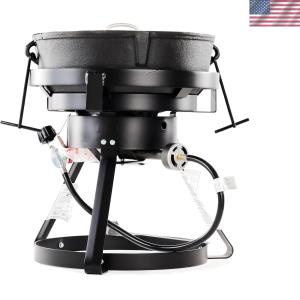 17.5" Portable Propane Cooker with Cast Iron Pot