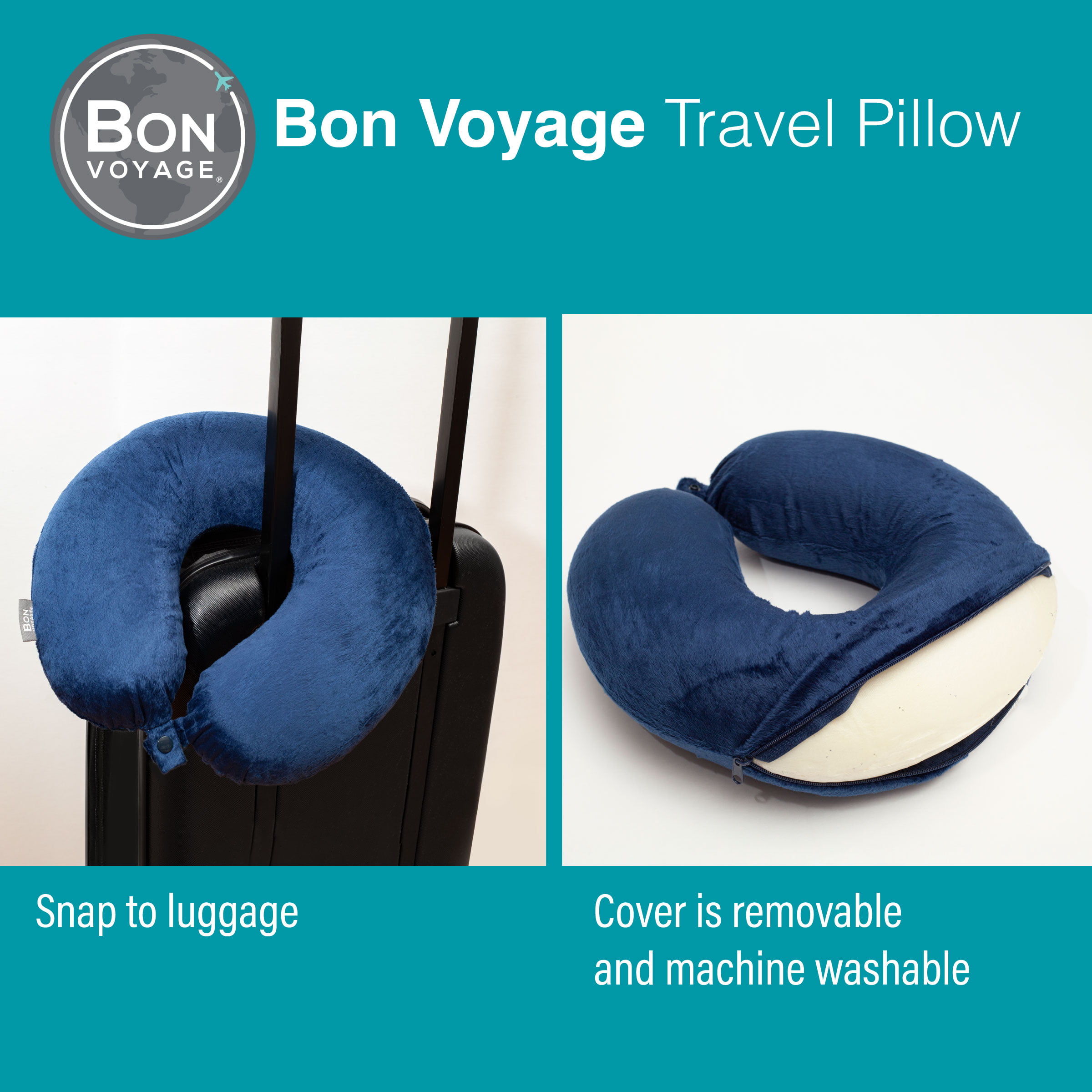 Burgundy Bon Voyage Memory Foam Neck Pillow