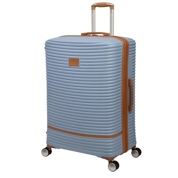 Replicating 31" Hardside Expandable Checked Spinner Luggage, Blue Fog