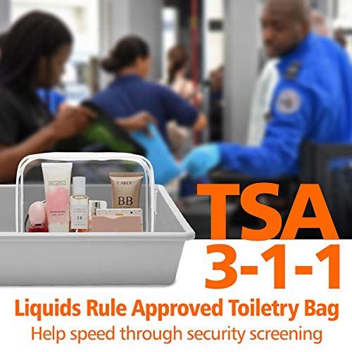 TSA-Approved Clear Toiletry Bags, Pack of 3