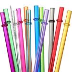 24 Reusable Colorful Straws with 4 Cleaning Brushes