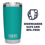 YETI Rambler 20 oz Stainless Steel Tumbler, Aquifer Blue
