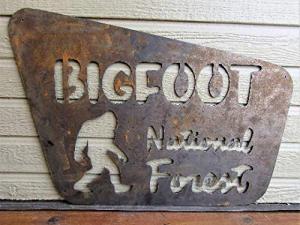 Bigfoot Yeti Metal Plaque for National Forest