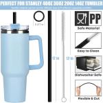 6 Pack Black Reusable Straws for Yeti Tumblers