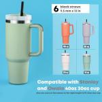 6 Pack Black Reusable Straws for Yeti Tumblers