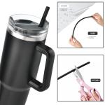 6 Pack Black Reusable Straws for Yeti Tumblers