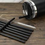6 Pack Black Reusable Straws for Yeti Tumblers