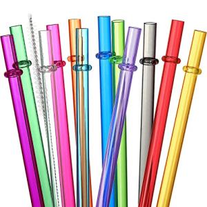 24 Reusable Colorful Straws with 4 Cleaning Brushes