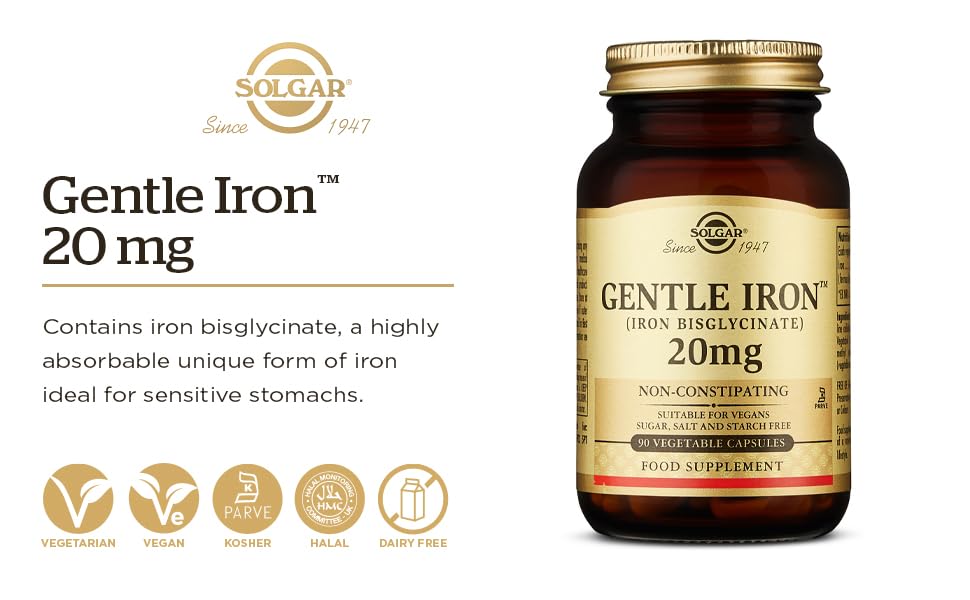 Solgar Gentle Iron for Sensitive Stomachs - 180 Count