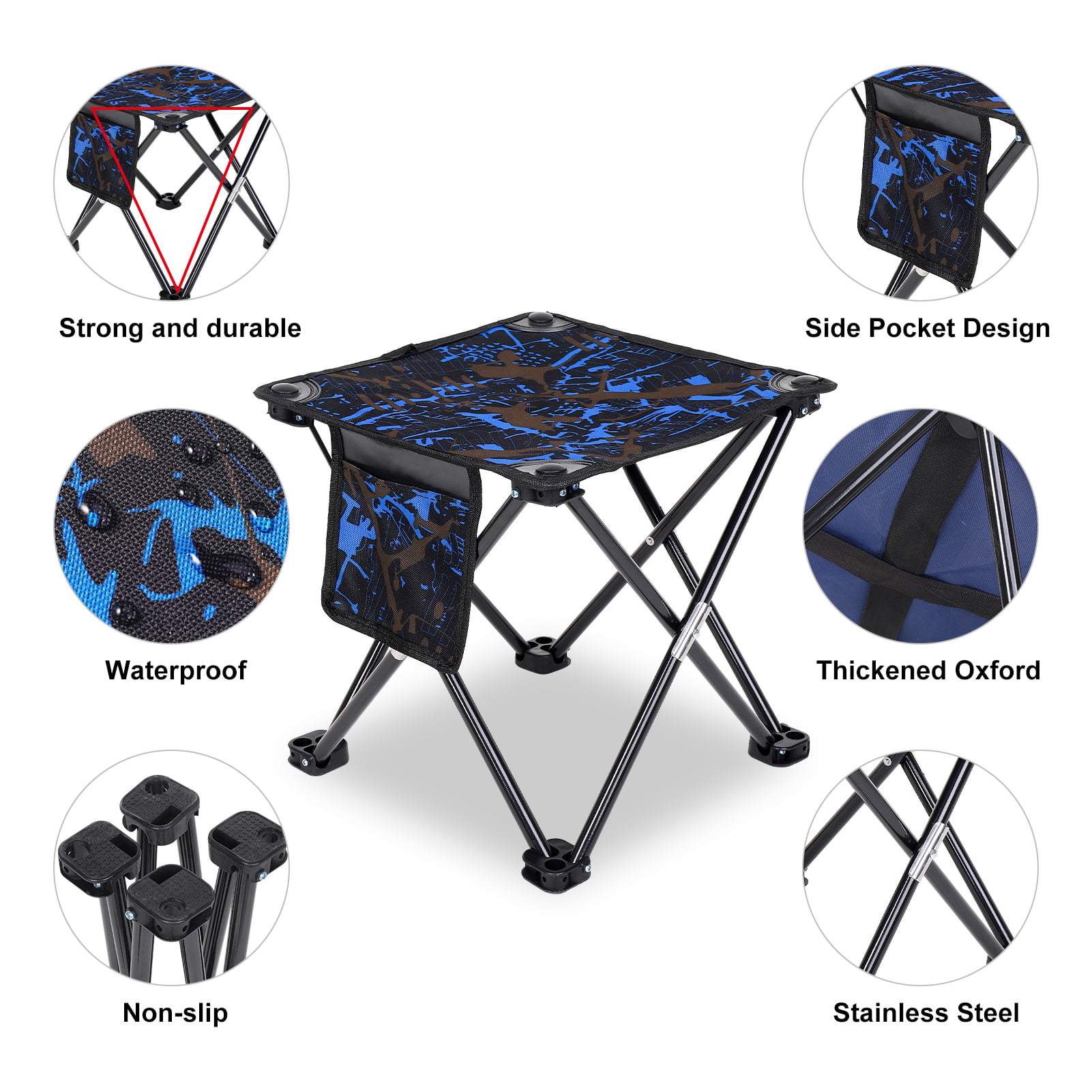 Yaoping Camouflage Folding Camping Stool with Storage