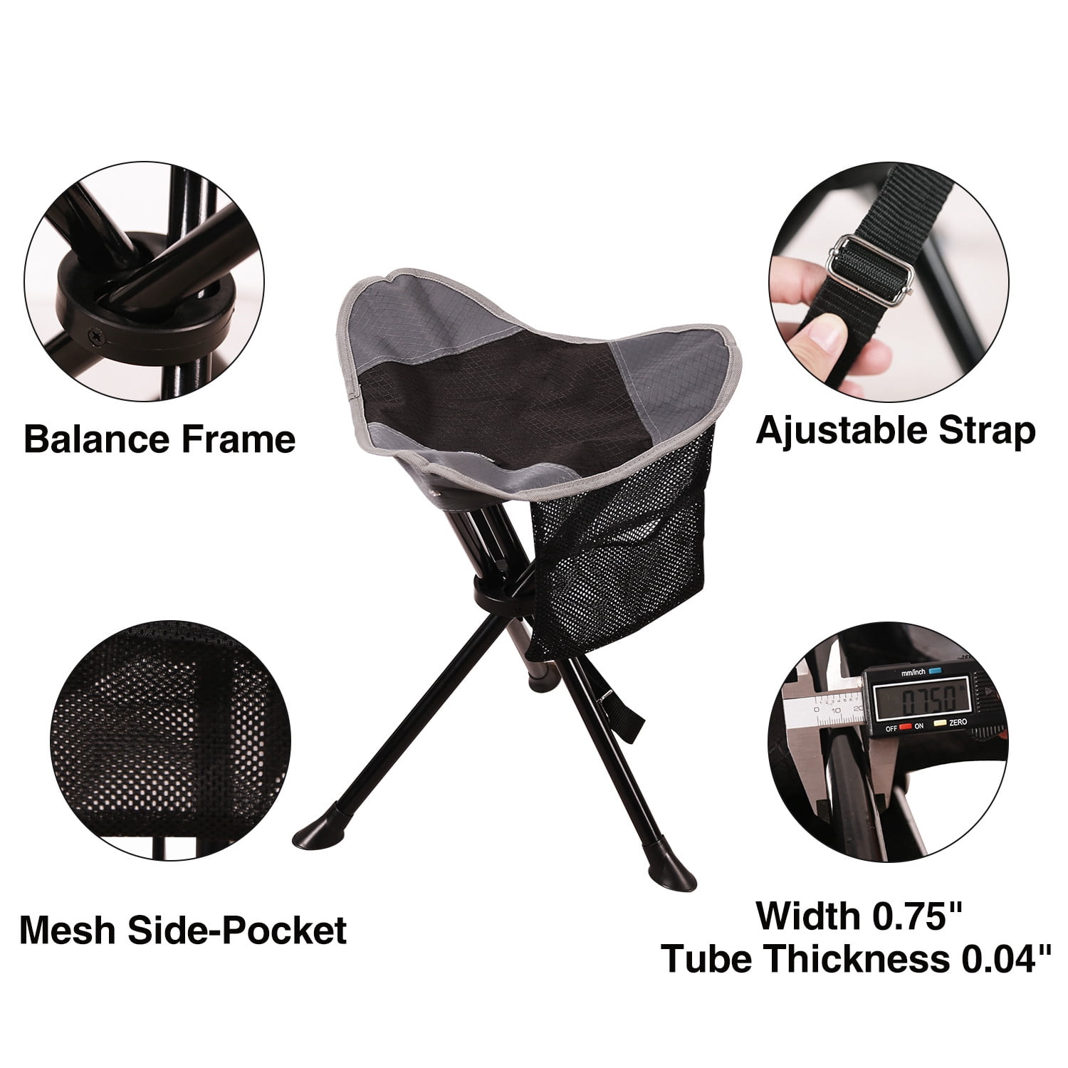 REDCAMP Folding Tripod Stools - Lightweight and Portable