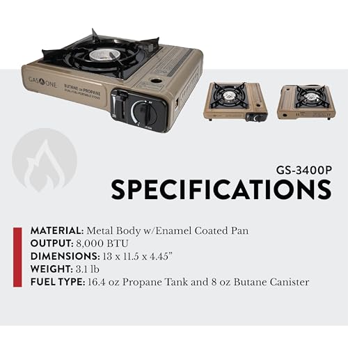 Gas One Dual Fuel Portable Camping Stove with Case