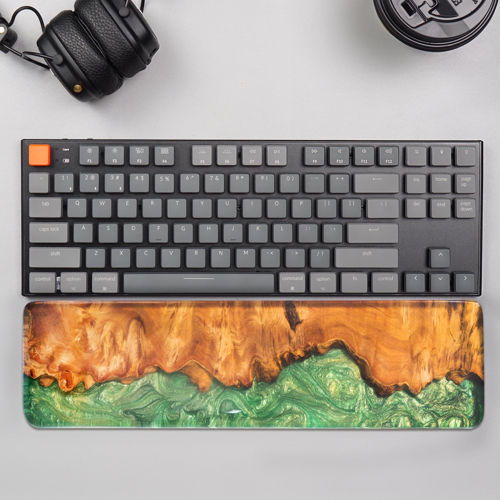 Ergonomic Resin Wood Keyboard and Mouse Wrist Rest