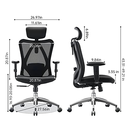 Sihoo Adjustable Ergonomic Office Chair with Mesh Back