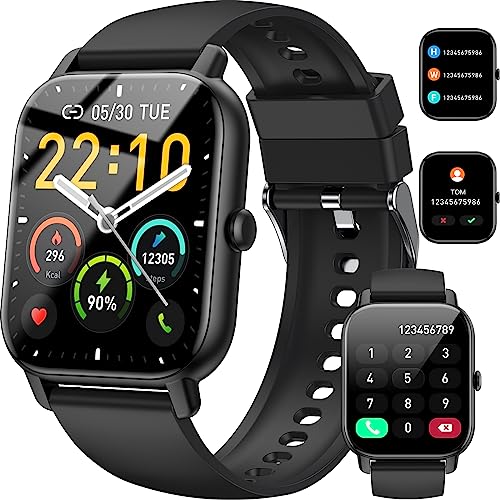 Smart Watch(Answer/Make Call), 1.85" Smartwatch for Men Women IP68 Waterproof, 100+ Sport Modes, Fitness Activity Tracker, Heart Rate Sleep Monitor, Pedometer, Smart Watches for Android iOS, 2023