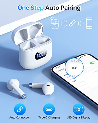 Wireless Earbuds, Bluetooth 5.3 Headphones - 40Hrs Playtime