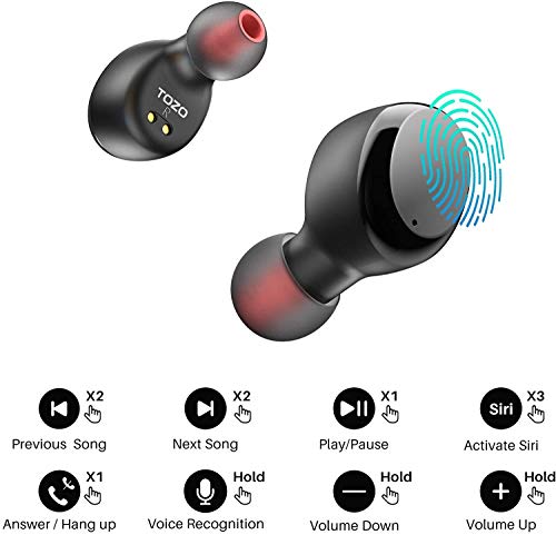 TOZO T6 Wireless Earbuds: Bluetooth 5.3, Touch Control