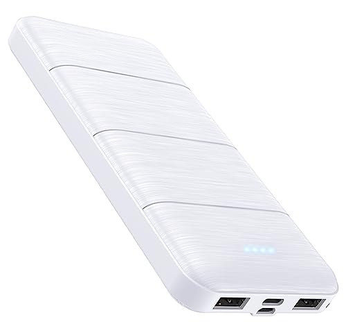 UYAYOHU Portable-Charger-Power-Bank - 15000mAh 2 USB Power Bank Output 5V3.1A Fast Charging Portable Charger Compatible with Smartphones and All USB Devices(White)