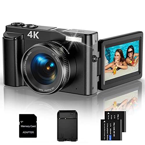 4K Digital Camera with Autofocus & Flip Screen