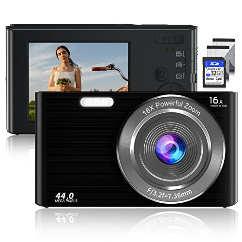 Compact 44MP Digital Camera with 2.7K FHD