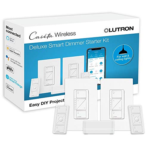 Lutron Caseta Deluxe Dimmer Switch Kit | Smart Hub