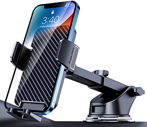 Phone Mount for Car Phone Holder Mount [Military-Grade Suction] Cell Phone Car Holder Universal Phone Stand for Car Dashboard Windshield Cell Phone Automobile Cradles Fit iPhone Android Smartphone