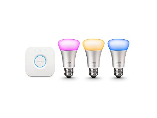 Philips Hue White and Color Ambiance A19 60W Equivalent Smart Bulb Starter Kit (Compatible with Amazon Alexa Apple HomeKit and Google Assistant)