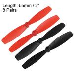 uxcell RC Propellers 55mm CW CCW 2-Vane Main Rotors, Black Red 8 Pairs
