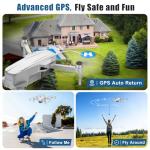 Oddire Drones with Camera for Adults 4K, GPS Auto Return, Waypoint Flight, Orbit Fly, GPS Follow, Gesture Control, Foldable Drone with Brushless Motor, 249g Light, 48 Mins Flight Time with 2 Batteries