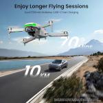 Drone with EIS 4K Camera for Adults, GPS Drone with 5.0" Screen on Controller, 70 Mins Flight, Long Range Transmission, AI Track&Orbit Mode, Follow Me, Auto Return, Lightweight and Foldable RC Drones for Beginner Toy Gifts, Under 249g