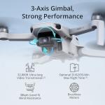 DJI Mini 4K, Drone with 4K UHD Camera for Adults, Under 249 g, 3-Axis Gimbal Stabilization, 10km Video Transmission, Auto Return, Wind Resistance, 1 Battery for 31-Min Max Flight Time, Intelligent