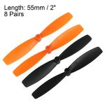 uxcell RC Propellers 55mm CW CCW 2-Vane Main Rotors Black Orange 8 Pairs