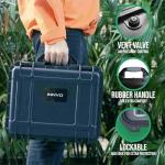 INNVO Drone Case for DJI Mini 3 or 4 Pro Fly More Combo, Hard Plastic Waterproof Shockproof Dust-proof Easy for Organize Storage Transport When Traveling Camping and Outdoor Use, Black