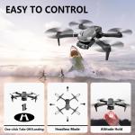 FLYVISTA Cool Mini Drone with Camera for Kids Adults Beginners, 1080P FPV Camera Remote Control Drone for Kids with 3 Batteries, One-Click Take Off/Landing, Altitude Hold, Headless Mode, 360° Flips, 3-Gear Speeds , Emergency Stop, Toys Gifts for Adults Beginner and Kids