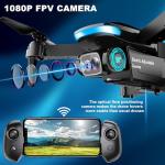 Oddire Drone with Camera - Drones for Adults, with 2 Batteries, Carrying Case, Propellers, 1080P HD Foldable Drone with Stable Hover, Trajectory Flight, Gravity Control, One Key Take Off/Land, 3D Flip