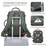 Olive Green Waterproof Travel Backpack for Laptops