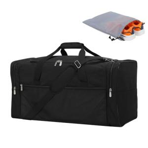 LONALIA 56L Black Travel Duffle Bag for Men