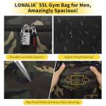 LONALIA 55L Camo Heavy Duty Duffle Bag