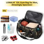 LONALIA 55L Camo Heavy Duty Duffle Bag