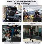 LONALIA 56L Black Travel Duffle Bag for Men