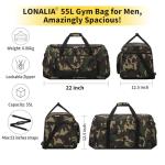 LONALIA 55L Camo Heavy Duty Duffle Bag