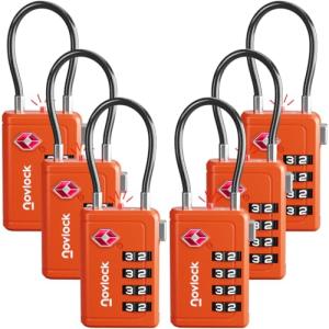 TSA Approved 4-Digit Luggage Locks - 6-Pack