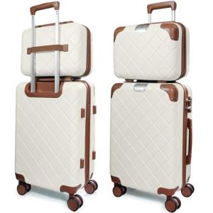 Voytra 2-Piece TSA Lock Luggage Set Beig