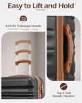 6-Piece Black-Brown Luggage Set with TSA Lock