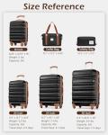6-Piece Black-Brown Luggage Set with TSA Lock