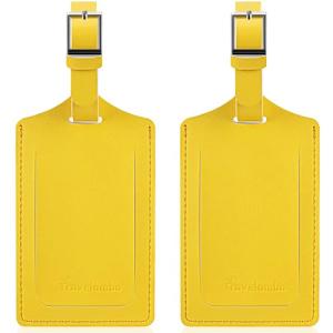 Travelambo Faux Leather Luggage Tags - 2 Pack