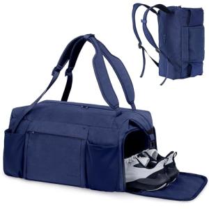 Kookoomia Waterproof Gym Duffle Bag with Shoe Compartment