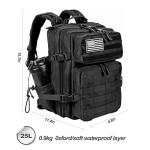 LHI 25L Tactical Military Backpack - Black