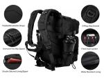 LHI 25L Tactical Military Backpack - Black