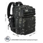 LHI Tactical 45L Military Backpack - Black